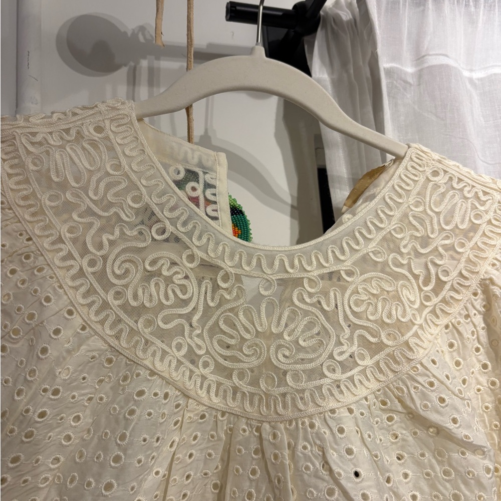 Ulla Johnson Cream Eyelet Blouse - Picture 3 of 5